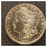 US Silver Coin 1901-O Morgan Silver Dollar, BU