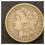 US Silver Coin 1882 Morgan Silver Dollar, circulat