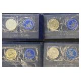 US Silver Coins 4 Eisenhower Silver Dollars, 1971-
