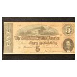 T-69 CSA $5 Serial #90313 Confederate States Curre