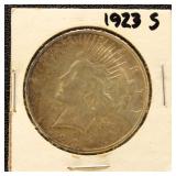 US Silver Coin 1923-S Peace Silver Dollar, circula