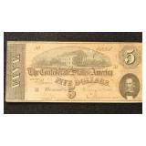 T-69 CSA $5 Serial #90310 Confederate States Curre
