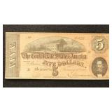 T-69 CSA $5 Serial #90311 Confederate States Curre