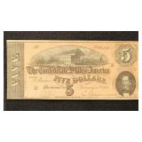 T-69 CSA $5 Serial #90309 Confederate States Curre