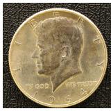 US Silver Coin 1964 Kennedy Half Dollar AU/BU