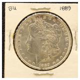 US Silver Coin 1889 Morgan Silver Dollar, circulat