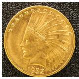 US Gold Coin 1932 Indian Eagle, BU