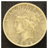 US Silver Coin 1922-D Peace Silver Dollar, circula