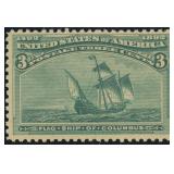 US Stamps #232 Mint 1893 3 Cent Columbian, Gum is