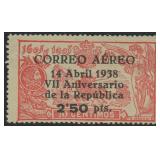 Spain Stamp #C91 Mint NH 1938 7th Anniversary of t