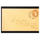 US Postal Stationery #U2 Used Entire with Nesbitt