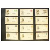 US Stamps #704-715 on first day covers to Shelton,