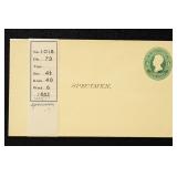 US Postal Stationery 1880s Specimen Entire
