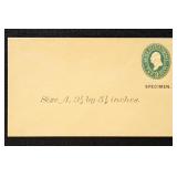 US Postal Stationery 1887-1894 Specimen Entire
