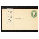 US Postal Stationery 1880s Specimen Entire