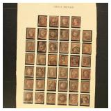 Great Britain Stamps 1840s Star Top Penny Red Reco