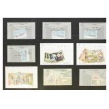 Laos Stamps on dealer cards, Mint & Used with iden