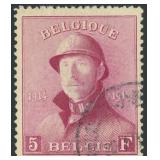 Belgium Stamps #136 Used with thins 1919 CV $100