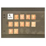 Great Britain Stamps 1860s Mint Group of 11 Penny