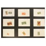 French Polynesia Stamps on dealer cards, Mint & Us