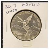 Mexico Silver Coin 2017 Onza in dealer flip