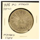 Mexico 1898-Mo Silver Coin Peso in dealer flip