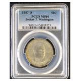 US Silver Coin 1947-D Booker T. Washington Commemo