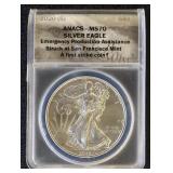 US Silver Coin 2020 (S) Silver Eagle Graded MS70 F