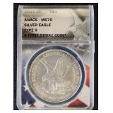 US Silver Coin 2021 (S) Type 2 Silver Eagle Graded