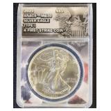US Silver Coin 2021 Type 1 Silver Eagle Graded MS7