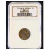 US Coin 1938 D/S Buffalo Nickel Graded MS64 by NGC