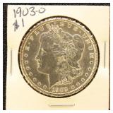 US Silver Coin 1903-O Morgan Silver Dollar, Uncirc