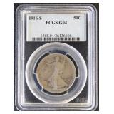US Silver Coin 1916-S Walking Liberty Half Dollar