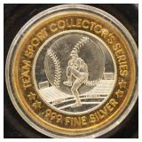Silver Round Team Sport Collection .999 Silver Red