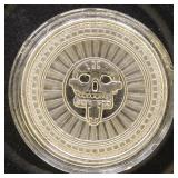 Silver 1 Ounce in Skeleton Head shape