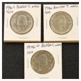 US Silver Coins 3 Booker T Washington Commemorativ