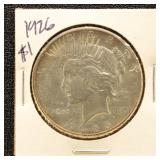 US Silver Coin 1926 Peace Silver Dollar, Uncircula