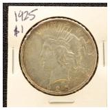 US Silver Coin 1925 Peace Silver Dollar, Uncircula