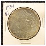 US Silver Coin 1934 Peace Silver Dollar, Uncircula
