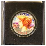 US Silver Coin 1922 Peace Colored Silver Dollar $1