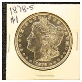 US Silver Coin 1878-S Morgan Silver Dollar, Uncirc