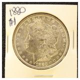 US Silver Coin 1880 Morgan Silver Dollar, Uncircul