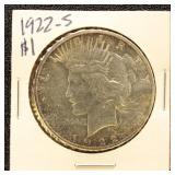 US Silver Coin 1922-S Peace Silver Dollar, About U