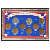 US Coins 1943-1945 Lincoln Cent WWII Set in holder