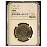 US Silver Coin 1936-D Cincinnati Commemorative Hal