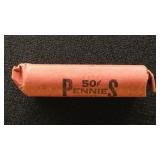 US Coins 1917 Wheat Pennies Roll, circulated