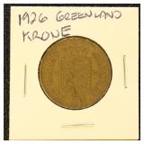 Greenland Coin 1926 Krone in dealer flip