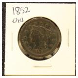 US Coin 1852 Liberty Head Large Cent, Circulated