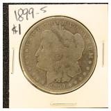 US Silver Coin 1899-S Silver Morgan Dollar, Circul