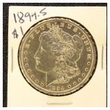 US Silver Coin 1894-S Silver Morgan Dollar, Uncirc